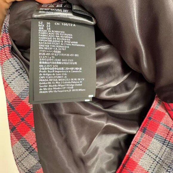 Miu Miu Grey Padded Check Jacket - Picture 12 of 12